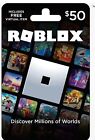 NEW Roblox Physical Gift Card $50 Includes Free Virtual Item Free Ship!