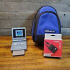 New ListingNintendo Game Boy Advance SP Pearl Blue AGS 101  w/ Charger And Travel Case