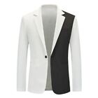 Men Formal Work Blazer Jacket Business Casual One Button Slim Fit Suit Coat Tops