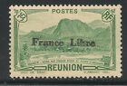 Reunion #191 (A23) - 1940 35fr Waterfowl Lake and Anchain Peak Ovpt France Libre