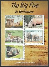 Botswana 2018 Fauna, Animals, Big Five MNH sheet
