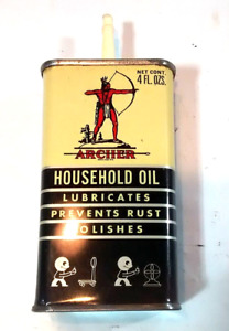 Vintage Archer Prevents Rust Household Oil Can Squeeze Spout 4 oz. Tool Box Size