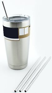 4 Stainless Steel Drinking Straws fits Yeti Tumbler Rambler Cups - CocoStraw