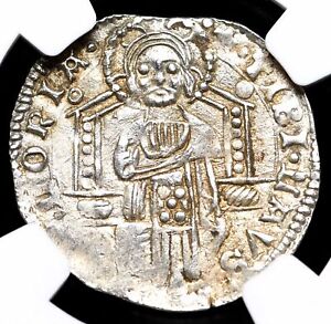ITALY, Venice. Dodge Antonio Venier, 1382-1400. Silver Grosso, NGC MS61
