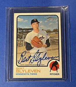 New Listing2022 Topps Heritage BERT BLYLEVEN AUTO Real One Twins HOF Autograph