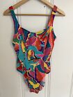 Vintage One Piece Swimsuit Size 12 Psychedelic Colorful 60s Vibes Jag *FAST SHIP