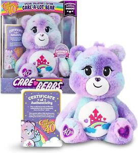 Care Bears Care-a-Lot Bear - 40th Anniversary - Purple Plushie for Ages 4+ –...