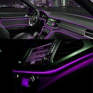 LED Car Interior Decor Atmosphere Wire Strip Light Lamp Accessories 12V Purple