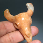 51g Natural Crystal.sunstone.Hand-carved.Exquisite Cow skull.healing A74