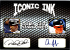 Iconic Ink Dual Cut Signatures Aaron Judge Derek Jeter Facsimilie Auto Yankees