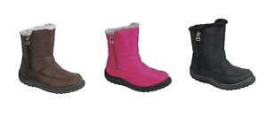 Kids Girls Waterproof Ankle Snow Boots Winter Warm Fur Zipper Anti- Slip Size