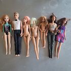 Barbie Doll Nude & Clothed Lot of 7 Ken Tuxedo 2 Bend Knee Articulated See Photo