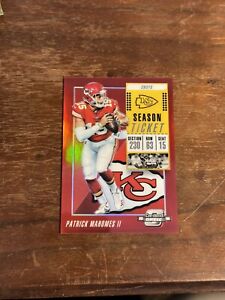 2018 Contenders Optic Patrick Mahomes Red Prizm /199 2nd Year Color Match SP