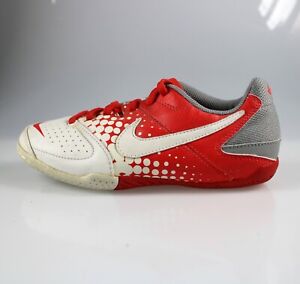 Nike Jr Elastico Indoor Soccer Shoes Color White/Red Size 1.5Y