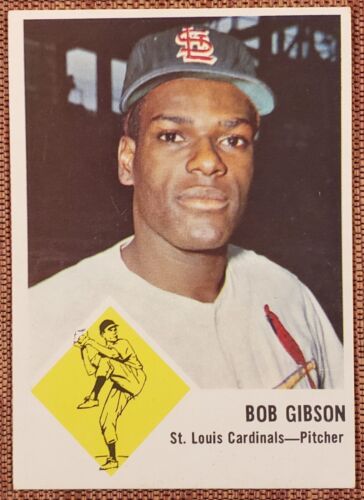 1963 Fleer #61 Bob Gibson St. Louis Cardinals Authentic Original Baseball Card