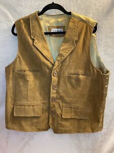Vintage Leather Western Dress Vest. Men’s Size XL. Brown