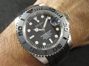 40MM SEIKO Automatic Date NH35 Stainless Steel Ceramic Sapphire Free Shipping