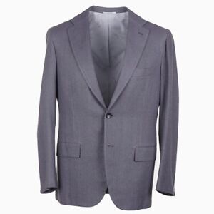 Kiton Napoli Medium Gray Textured Woven Silk Suit 40R NWT Two-Button