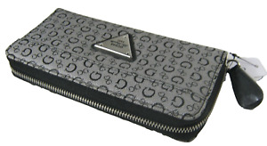 Guess Women's Gray Black Burbank SLG Zip Around Wallet New NWT X6381599