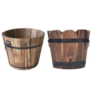 New ListingWooden Succulent Planter Flower Pot For Indoor Or Outdoor Carbonized Wood