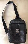 COACH C2711 Track Pack In Signature Canvas Leather Charcoal Black Pre-Owned