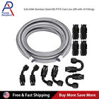 6/8/10AN Stainless Steel PTFE Fuel Line 20ft 10 Fittings Hose Kit E85 Silver