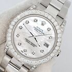 Rolex Datejust Midsize 31mm 2.1ct Bezel/Lugs White MOP Diamond Dial Steel Watch