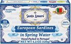 12 Pk Santo Amaro European Wild Sardines in Spring Water Pristine! 100% Natural
