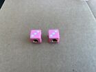 🍀HUTCH HOLLYWOOD NOS OLD SCHOOL FREESTYLE BMX “PINK” VALVE DUST CAPS PEREGRINE