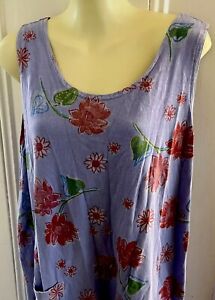 Fresh Produce Dress Womens L Cotton Shift USA Beachy “Washed” Color By Design