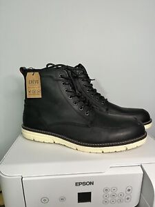 Crevo Men’s Leather Boots Sz 13 Cuthbert CV-1890-001 Black NWT! Memory Foam