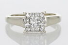 .41ctw Princess Cut Diamond Halo Engagement Ring 14k White Gold Size 5.75