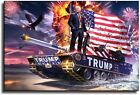 Donald Trump Tank Fireworks Canvas Poster Decorative Painting Decor Wall Art