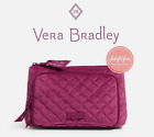 New ListingVera Bradley Majestic Magenta Quilted Velvet Compact Organizer Makeup Bag NEW