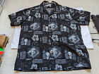 new Hawaiian shirt Kennington XL black skull art floral tribal surf hawaii gray