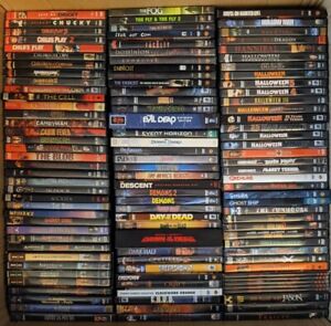 100+ Horror DVD Movie Lot Child's Play Evil Dead Friday The 13th Halloween etc..