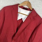 Mens 40R Lab Pal Zileri Cotton/Linen Red Casual Adult Two Button Blazer Jacket