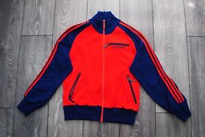 WOMENS SIZE D40 ADIDAS SPORT JACKET TRACK TOP VTG MADE IN YUGOSLAVIA 80's RED