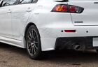 For 08-15 Lancer Evolution EVO X Black Rear Bumper Lip Aprons Polyurethane 2PCS (For: Mitsubishi Lancer)