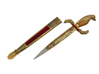 FINE FIGURAL ENAMEL DAGGER SPAIN TOLEDO GOLD GILDED BLADE Spanish Sword vintage
