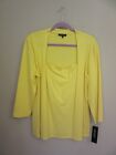 LAFAYETTE 148 Women's Yellow Square Neck 3/4 Sleeves Pullover Top 2XL XXL