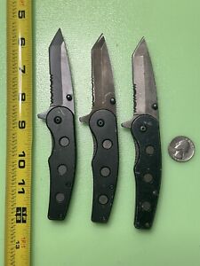 Lot Of 3 TSA Tactical Folding Pocket Knife Combo Edge Sure Grip Unbranded   #181