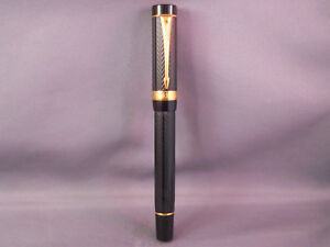 Parker Duofold Greenwich Black Chased Roller ball pen