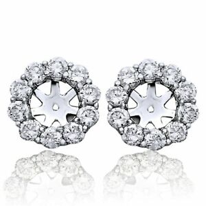 2Ct Round Lab-Created Diamond 14K White Gold Stud Special Jackets Earrings Her