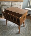 Vintage Accent End Table Sewing Cabinet MCM Magazine Yarn Rack Quality Furniture