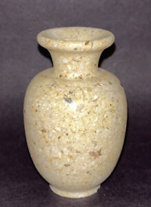 Onyx stone Petite Bud Vase 3  1/4”Tall  Markings creamy Tan & Brown white marble