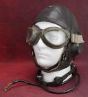 WW2 German luftwaffe leather winter flight helmet goggles wehrmacht vet estate