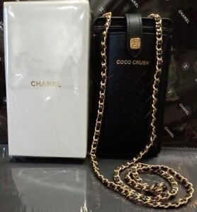 CHANEL COCO CRUSH Black Pouch Smartphone Chain Novelty Vip Limited 2023 Japan FS