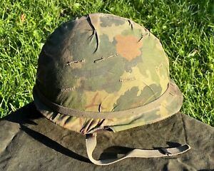 Rare Vietnam War US M1 Infantry Helmet With Mitchell Cover Military USMC ARMY