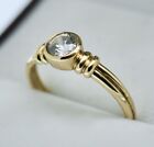 Fine Estate Jewellery 9K Yellow Gold Ring White Sapphire Jewelry Size 6 3/4